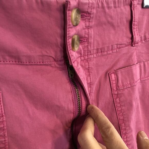 LC Lauren‎ Conrad Pink Super High Rise Wide Leg Cropped Pants 16W Baggy Bottoms - Picture 3 of 9